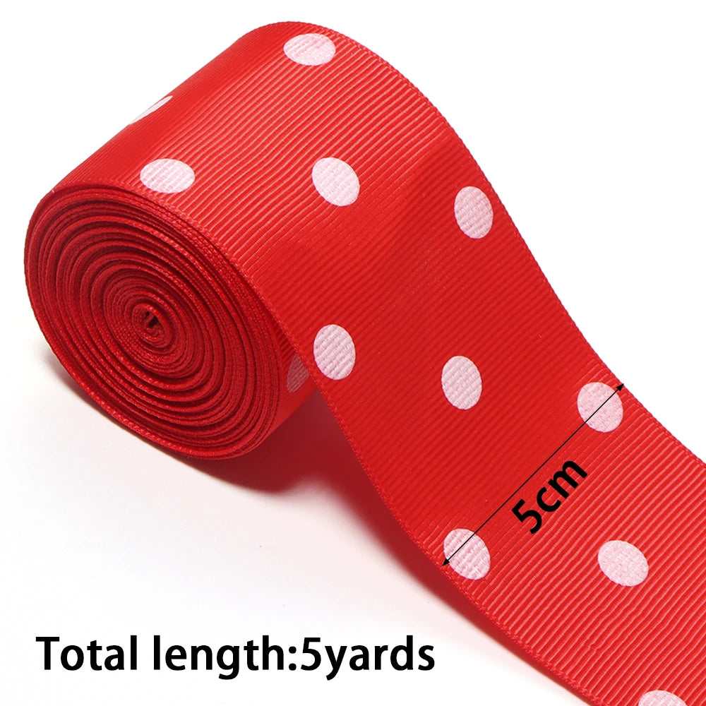 Red Polka Dot Grosgrain Ribbon – DIY Hair Bows & Gift Wrap Grosgrain Ribbon PLUSH 50mm x 5yards 1roll