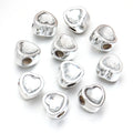 10pcs Rhinestone Heart Big Hole Spacer Beads – DIY Jewelry Jewelry Spacer Beads PLUSH white