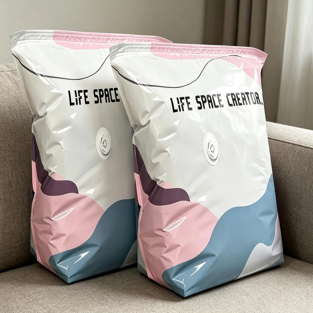2-Pack No-Pump Vacuum Compression Storage Bags – Space Saver Vacuum Storage Bags PLUSH