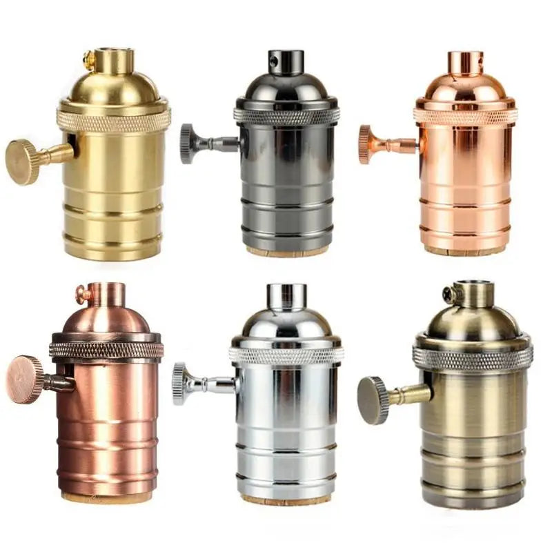 E27 Aluminum Vintage Lamp Socket with Built-In Dimmer Switch Lamp Socket Holder PLUSH