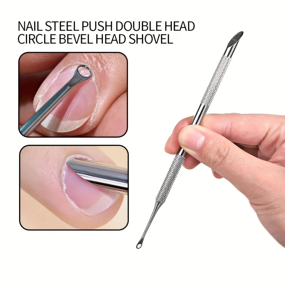 Double-Ended Stainless Steel Cuticle Pusher | Manicure Tool Cuticle Pusher PLUSH