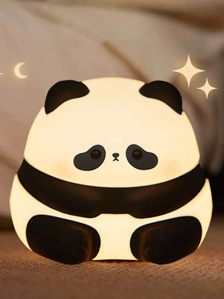 Panda Night Light LED Touch Lamp – USB Rechargeable, 3 Levels LED Night Light PLUSH Panda D
