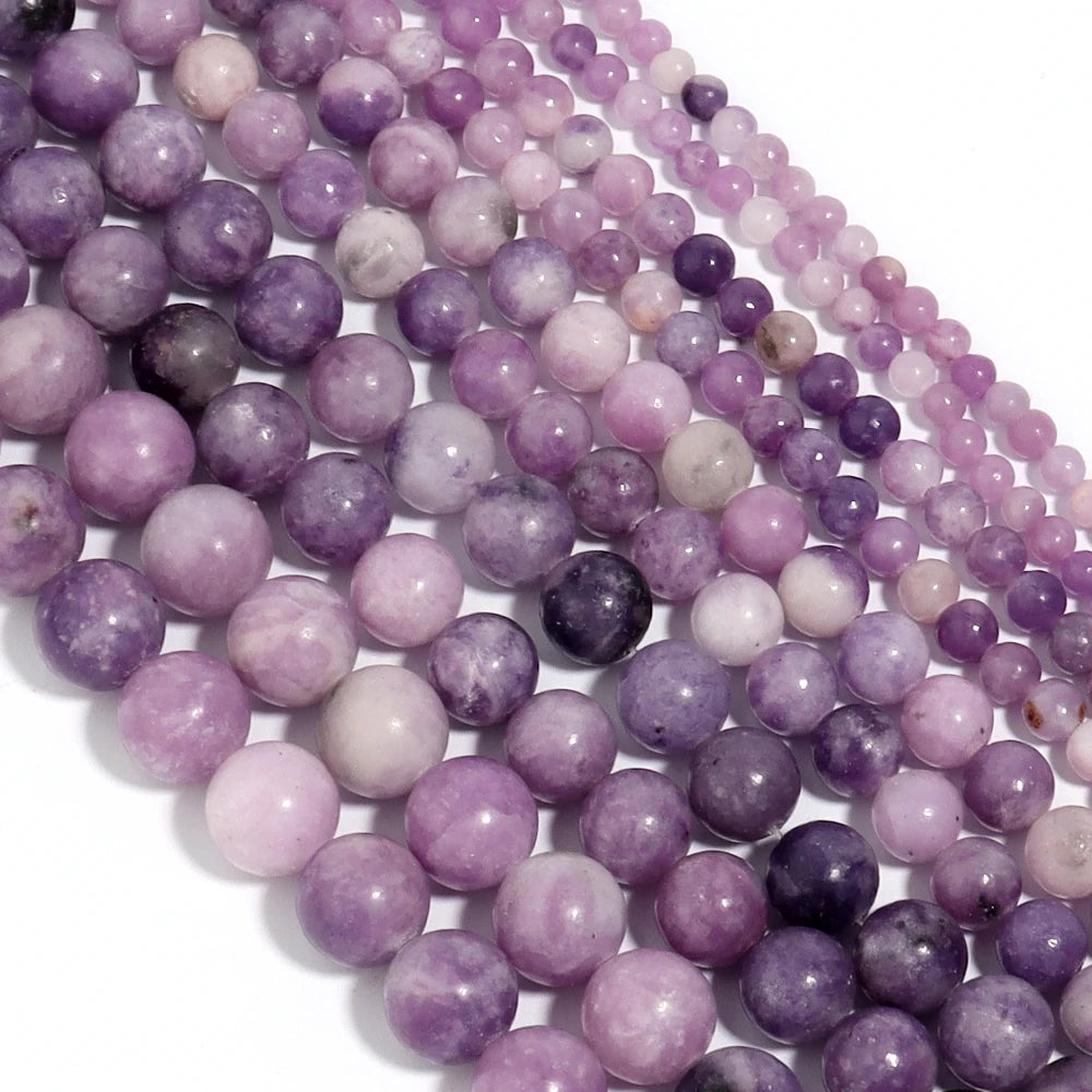 Purple Lilac Natural Stone Spacer Beads 4–12mm | DIY Jewelry Stone Spacer Beads PLUSH