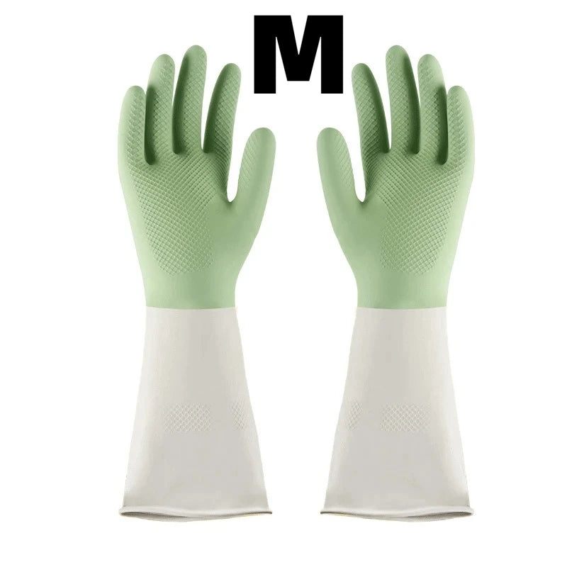 4-Pack PVC Waterproof Cleaning Gloves – Kitchen & Dishwashing Cleaning Gloves PLUSH M