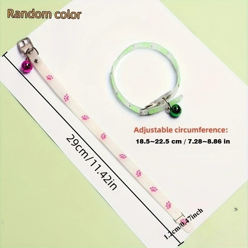 Light-Up Pet Collar with Paw Print – Glow in the Dark LED Pet Collar PLUSH