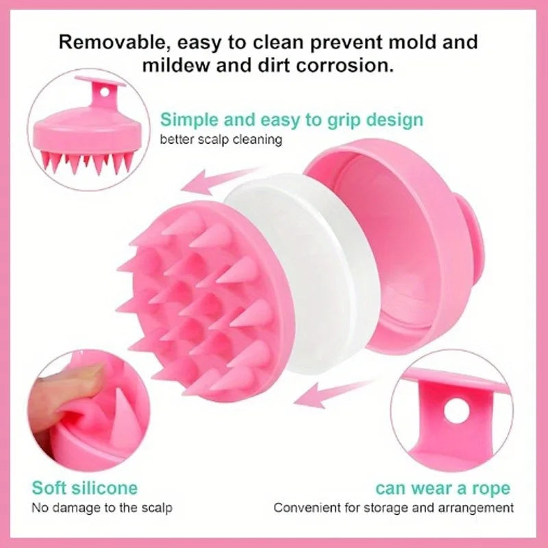 2-in-1 Silicone Scalp Massager & Shampoo Brush | Head Spa Tool Scalp Massager Brush PLUSH