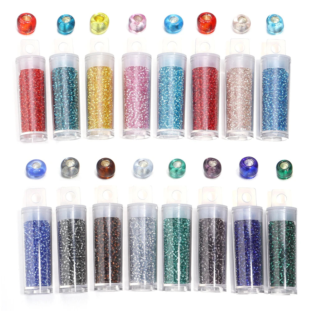Silver Filled Glass Tube Seed Beads 10g – DIY Jewelry Making Glass Seed Beads PLUSH