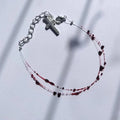 Gothic Blood Drop Cross Charm Bracelet – Punk Halloween Jewelry Gothic Charm Bracelet PLUSH bracelet 2