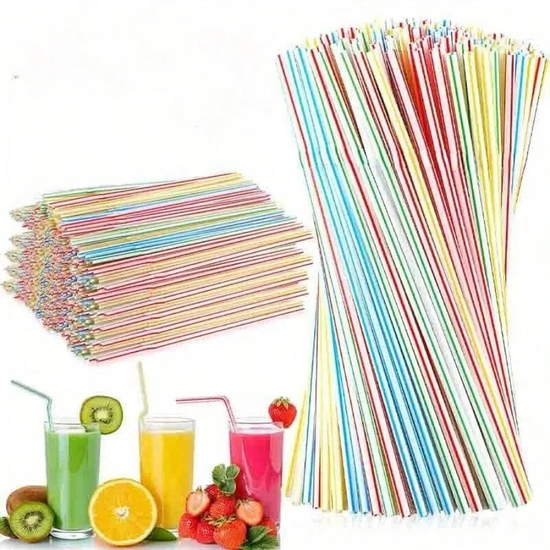 100pcs Multicolor Drinking Straws – Party, Wedding & Daily Use Drinking Straws PLUSH