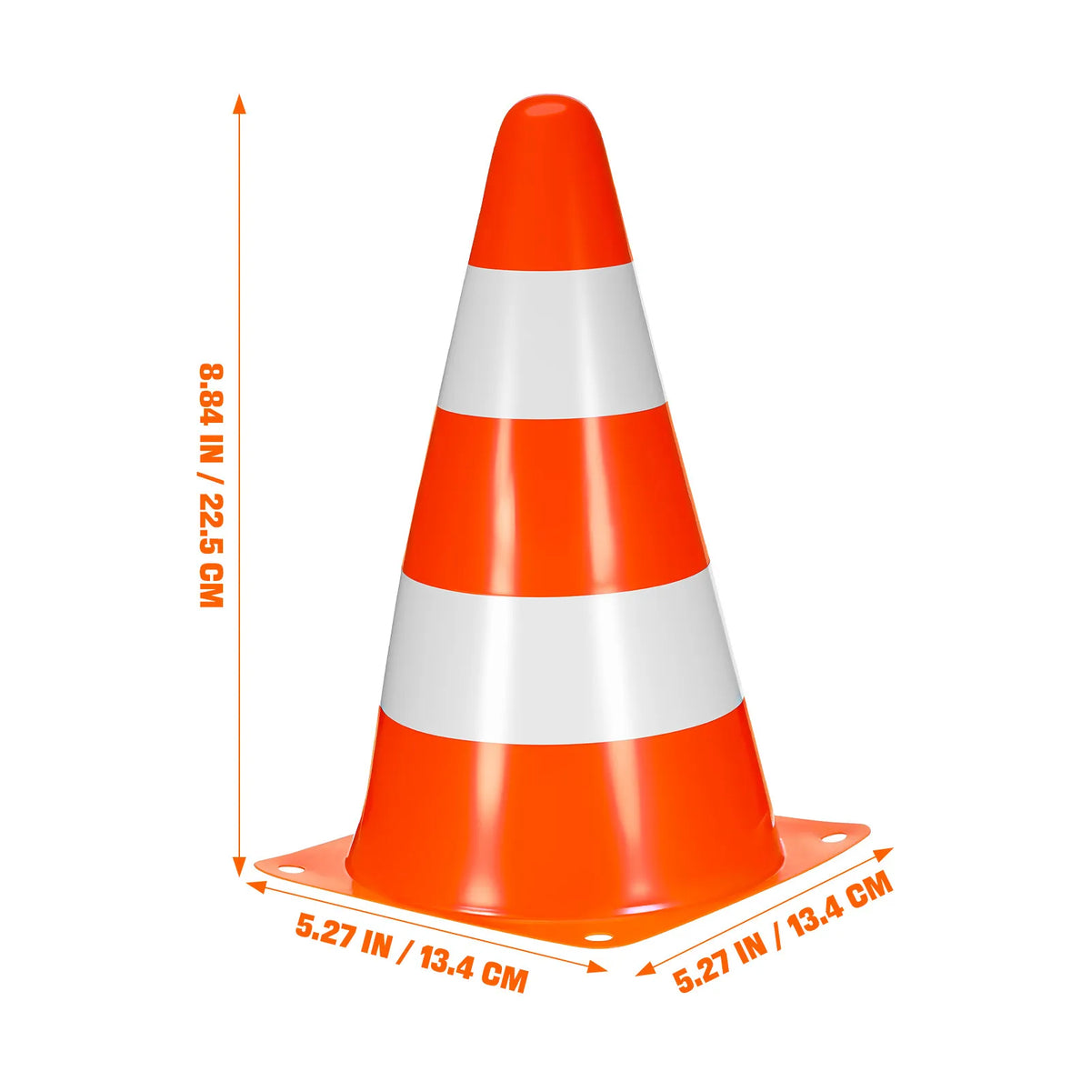 6-Pack Heavy Duty Reflective Stackable Traffic Cones Set Traffic Safety Cones PLUSH