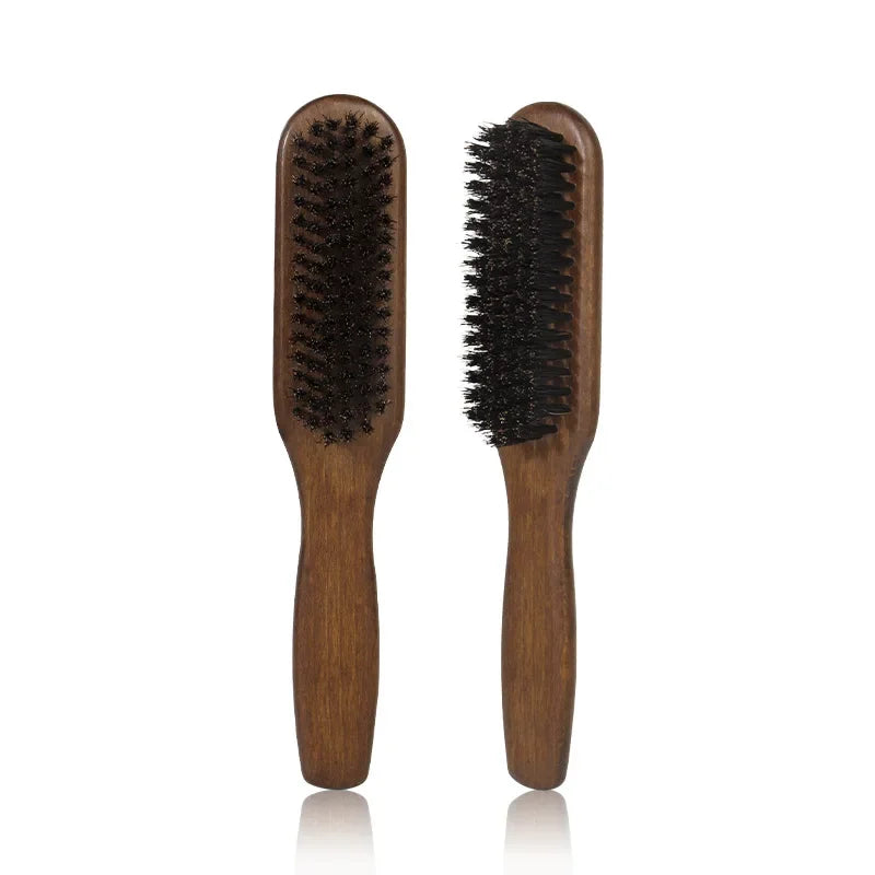 Boar Bristle Beard Brush – Wood Handle Men's Grooming Tool Beard Grooming Brush PLUSH