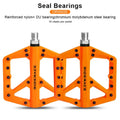 RIDERACE Ultralight Nylon Flat Bike Pedals BMX MTB Road Flat Bike Pedals PLUSH Orange