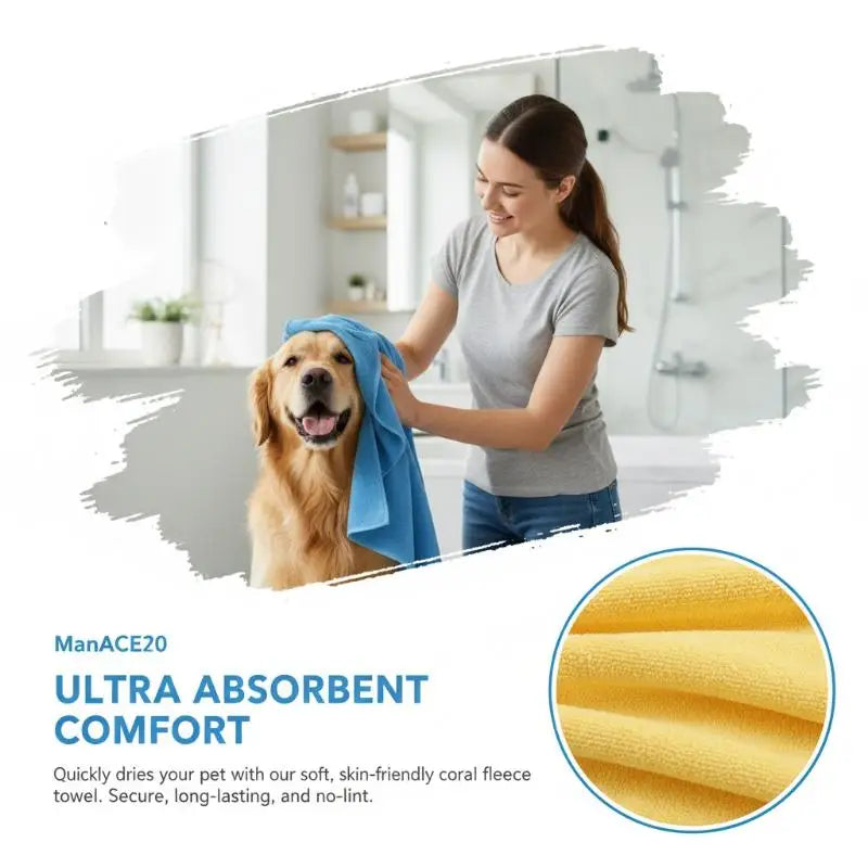 PVA Microfiber Pet Drying Towel – Quick Dry & Super Absorbent Pet Drying Towel PLUSH