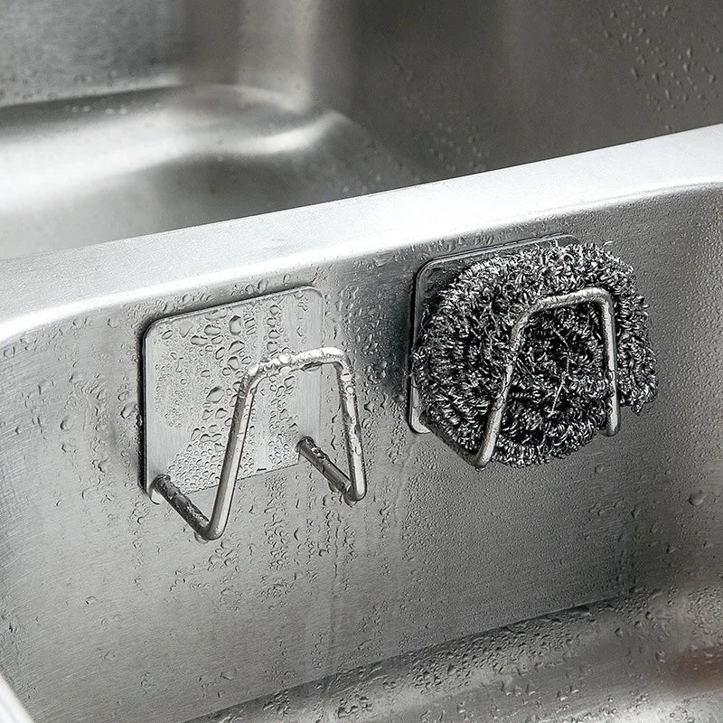 Stainless Steel Sink Sponge Rack – Draining Holder 2/4pcs Sink Sponge Rack PLUSH