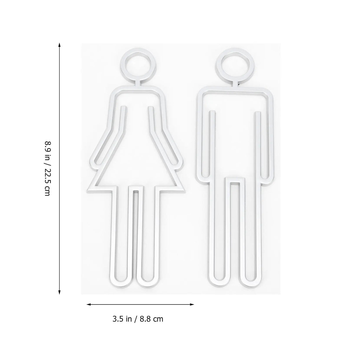 Modern Clear Restroom Door Signs – Men & Women Bathroom Plates Bathroom Door Sign PLUSH