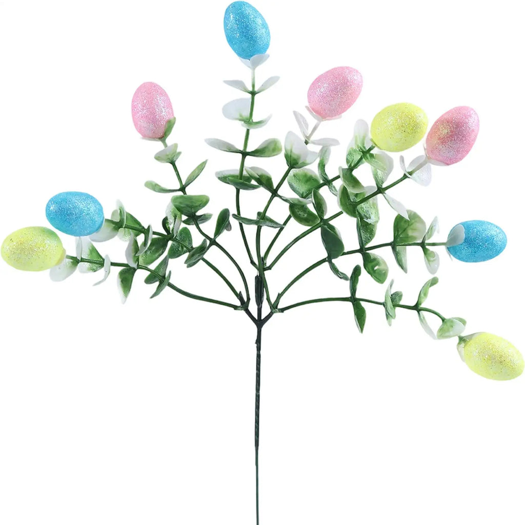 6pcs Easter Egg Branch Stems | Faux Spring Vase Decor DIY Seasonal Faux Stems PLUSH