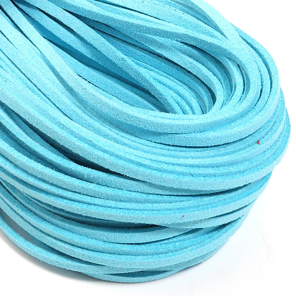 10pcs Multicolor Faux Suede Flat Cord 2.5mm – DIY Jewelry Making Jewelry Craft Cord PLUSH blue