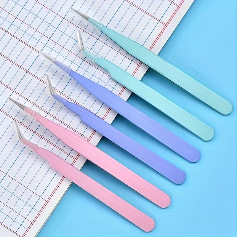 2pcs Stainless Steel Precision Tweezers – Straight & Curved Precision Tweezers Set PLUSH