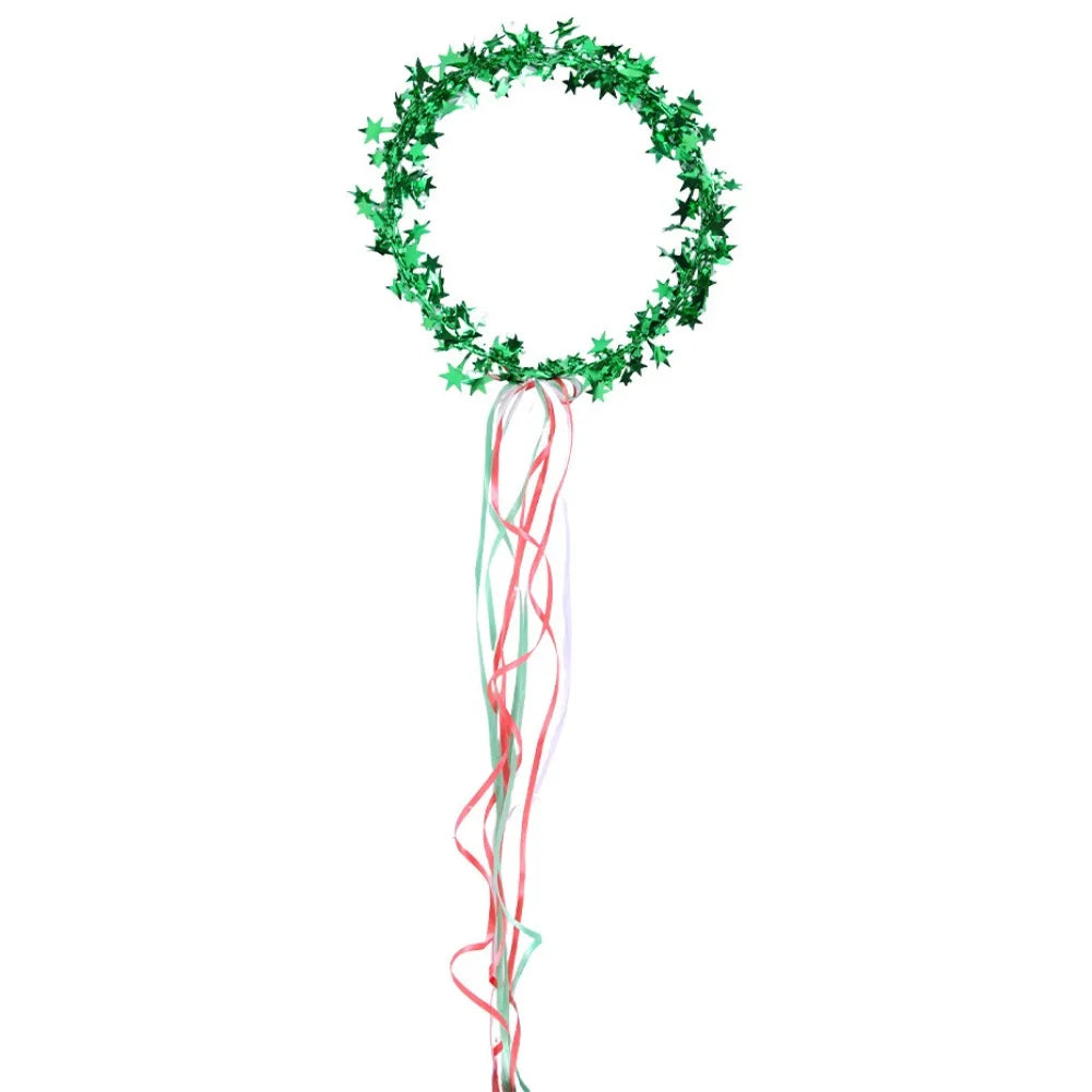 Shiny Star Christmas Headband – Festive Hair Hoop Photo Prop Christmas Headband PLUSH Green