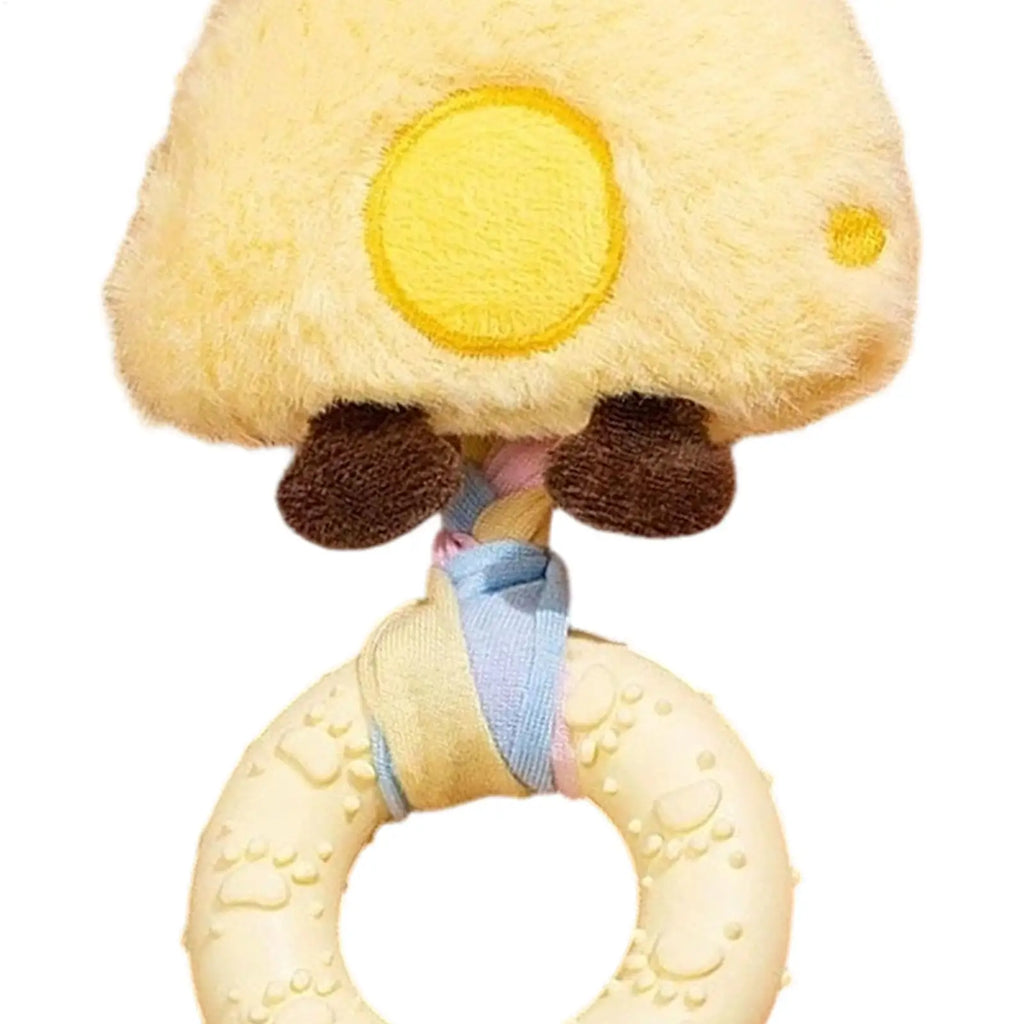 Squeaky Plush Dog Toy – Cheese Chew & Teething Toy Squeaky Dog Toy PLUSH