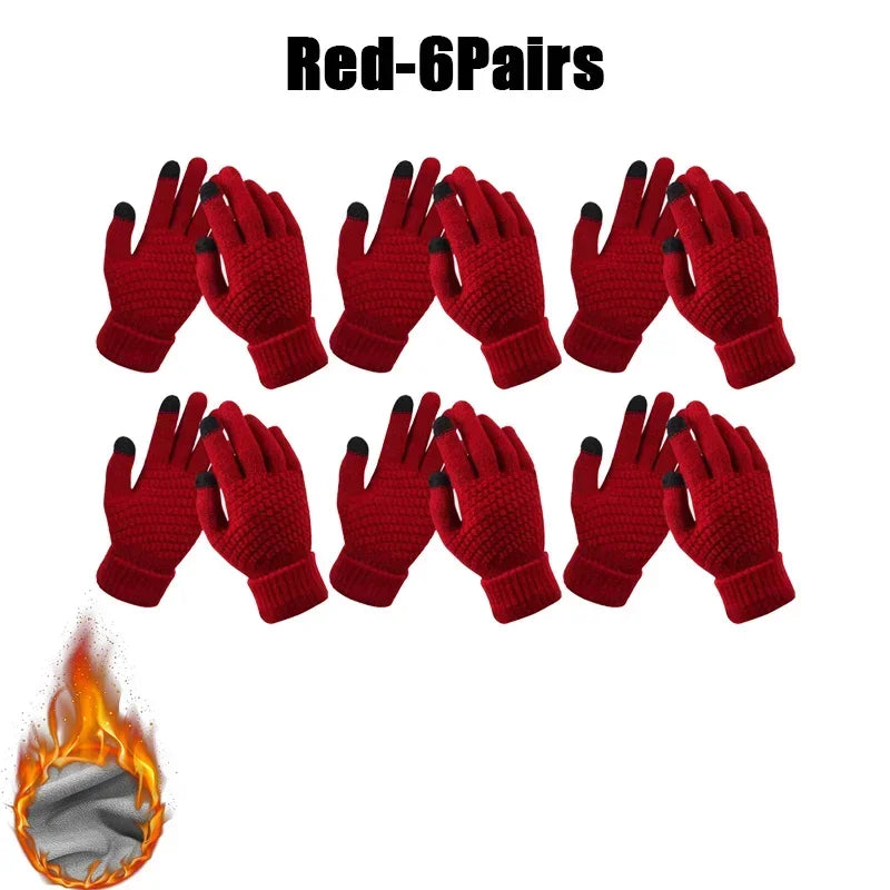 Winter Touch Screen Gloves – Warm Knit Mittens Unisex