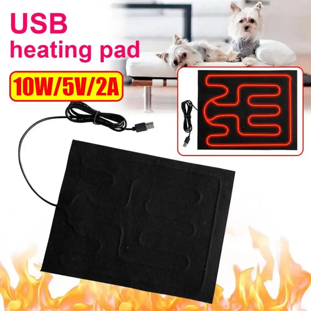 USB Heated Warming Pad – Foldable Pet & Car Seat Cushion Pet Heating Pad PLUSH