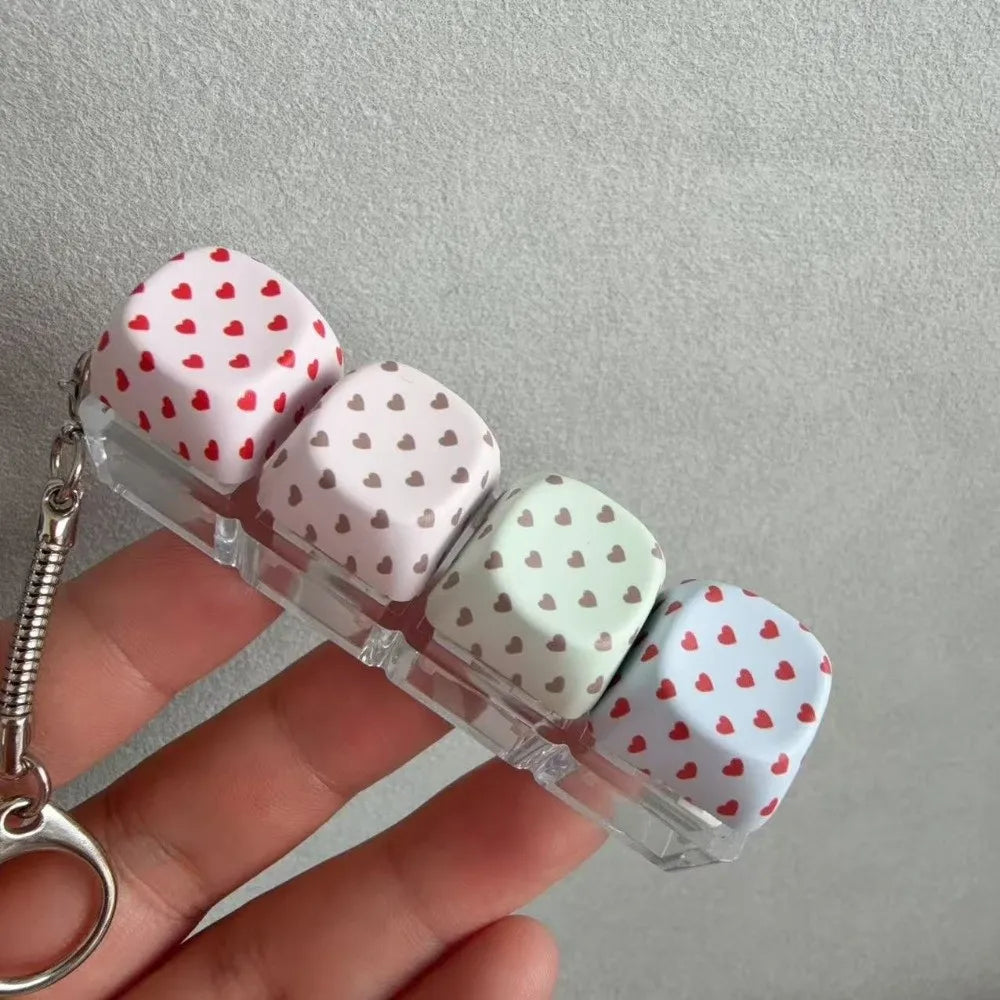 PBT 4-Key Fidget Keychain LED Click Sound Snake Chain Fidget Keychain PLUSH With Light-Heart