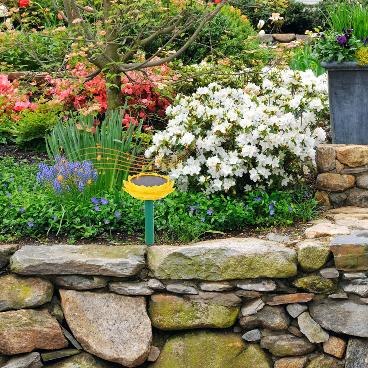 Lotus Solar Powered Outdoor Wireless Speaker – Garden Décor Outdoor Garden Speaker PLUSH