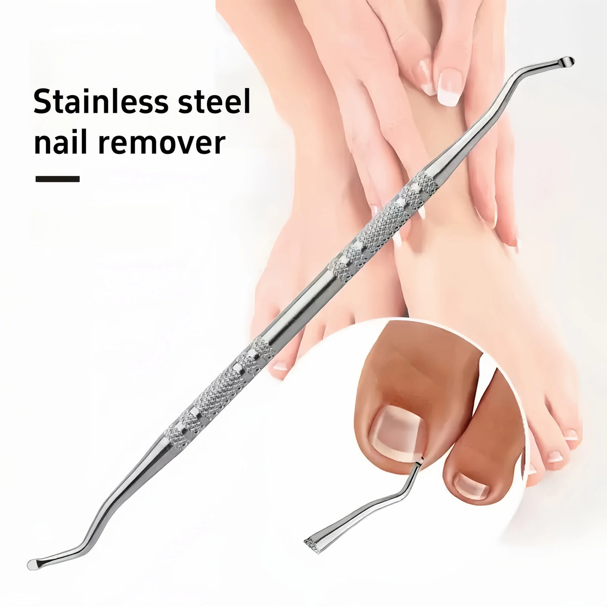 3pcs Stainless Steel Toenail Care Hook Lifter & File Set Nail Care Tool Set PLUSH