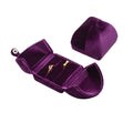 Velvet Jewelry Box – Ring, Necklace & Bracelet Organizer Jewelry Storage Box PLUSH Purple Pair Ring Box