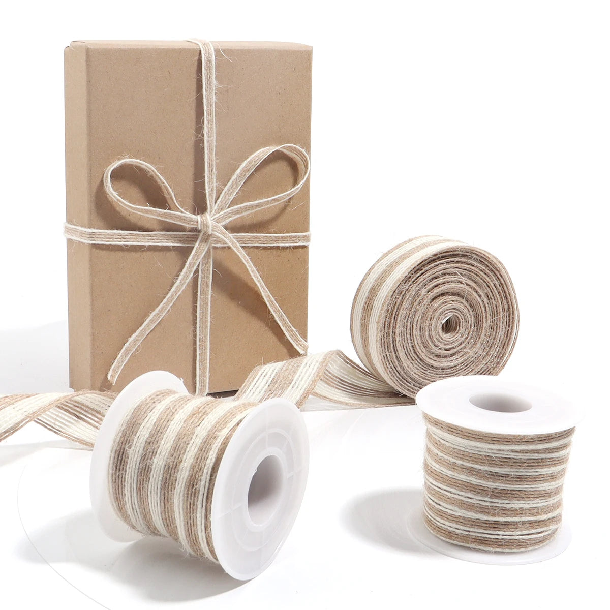 Natural Jute Burlap Ribbon White Edge Twine – 1–10m Cord Burlap Craft Ribbon PLUSH