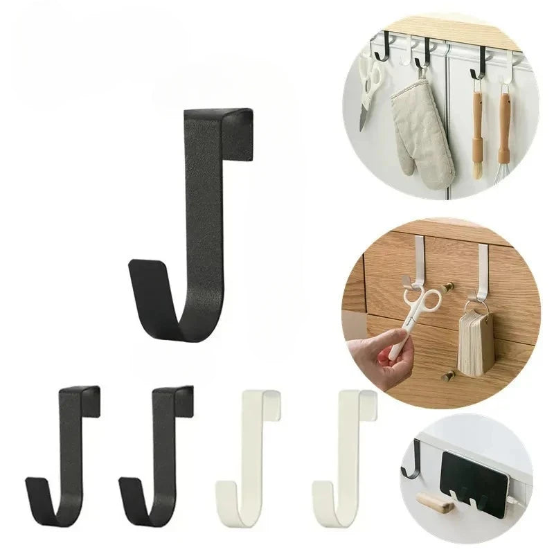 Multi-Purpose 4-Hook Cabinet Door Rack – Kitchen & Bathroom Over-Door Hook Rack PLUSH