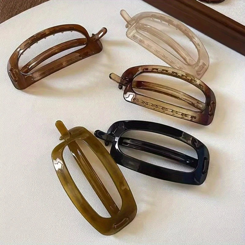 Large Oval Acrylic Hair Claw Clip – Retro Twisted Hairpin Hair Claw Clip PLUSH
