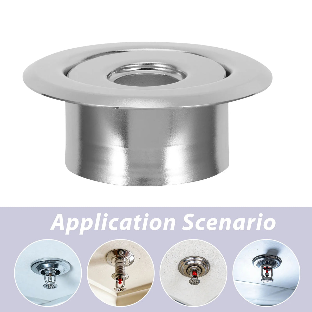 4pcs Chrome Sprinkler Escutcheon 24mm Recessed Ceiling Trim Ring Sprinkler Escutcheon PLUSH