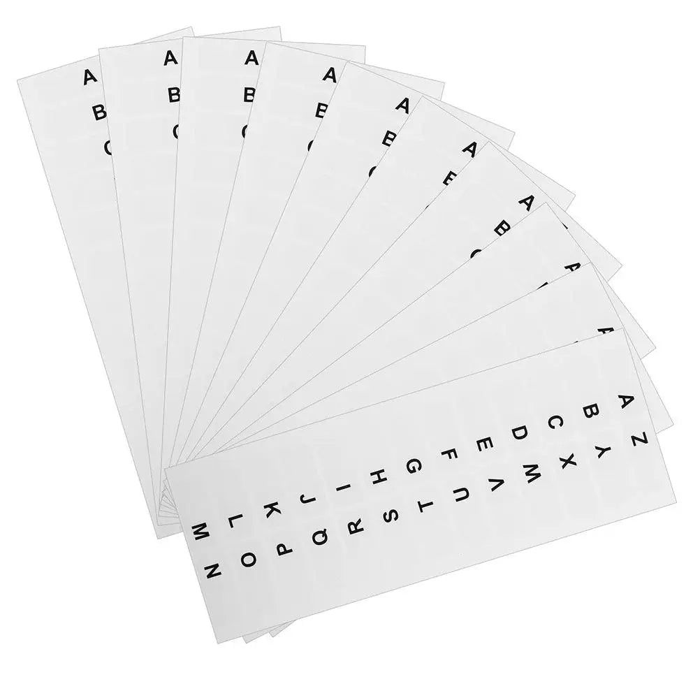 A–Z Alphabet Index Tabs 10 Sheets – White Writable Page Markers Index Tab Stickers PLUSH