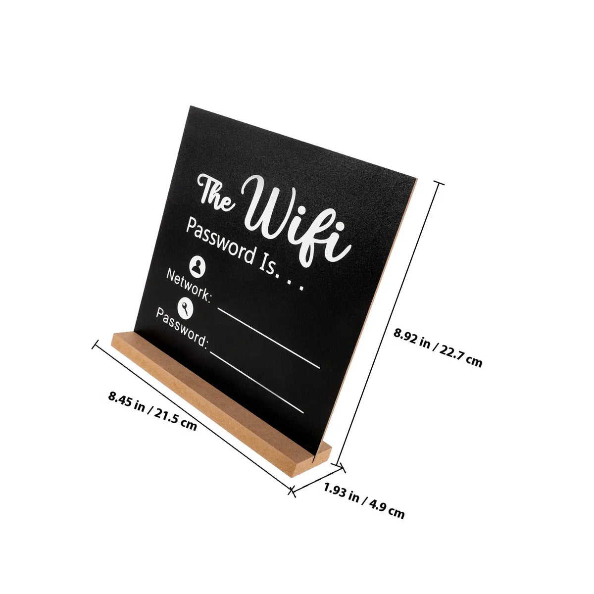 Solid Wood WiFi Password Sign – Erasable Tabletop Plaque Decorative Wood Sign PLUSH
