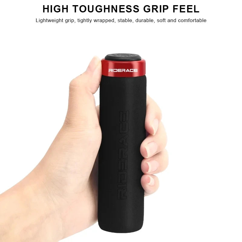 RIDERACE MTB Bicycle Handlebar Grips – Soft Sponge Anti-Slip Bicycle Handlebar Grips PLUSH