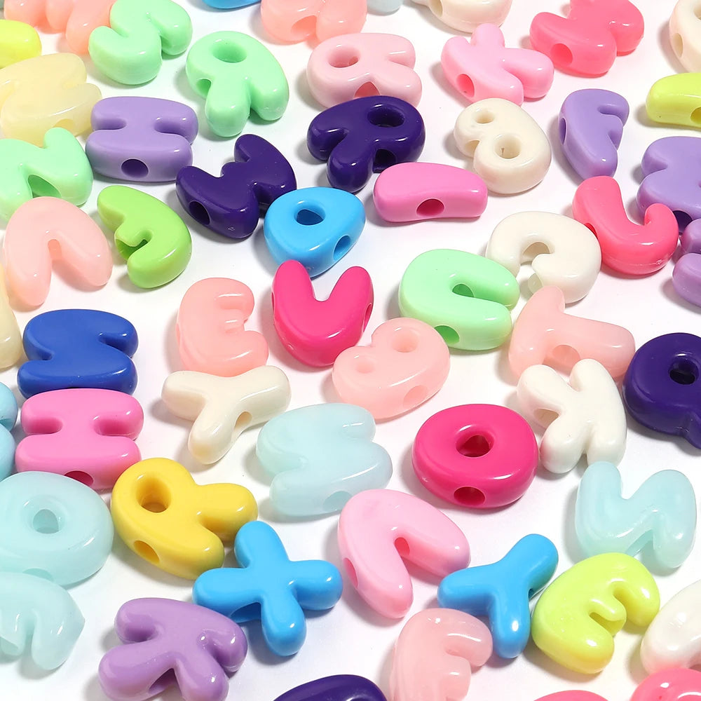 30pcs Acrylic Letter Beads Mixed Style Big Hole DIY Jewelry Acrylic Letter Beads PLUSH