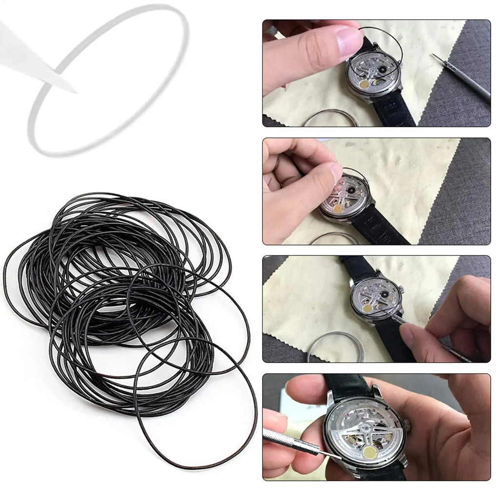200pcs Rubber O-Ring Watch Gaskets – 18 Sizes 16–30mm Kit Watch Repair Kit PLUSH