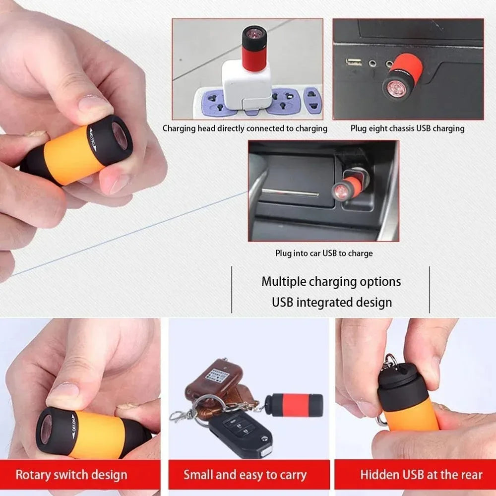 USB Rechargeable Mini LED Keychain Flashlight – Waterproof Keychain Flashlight PLUSH