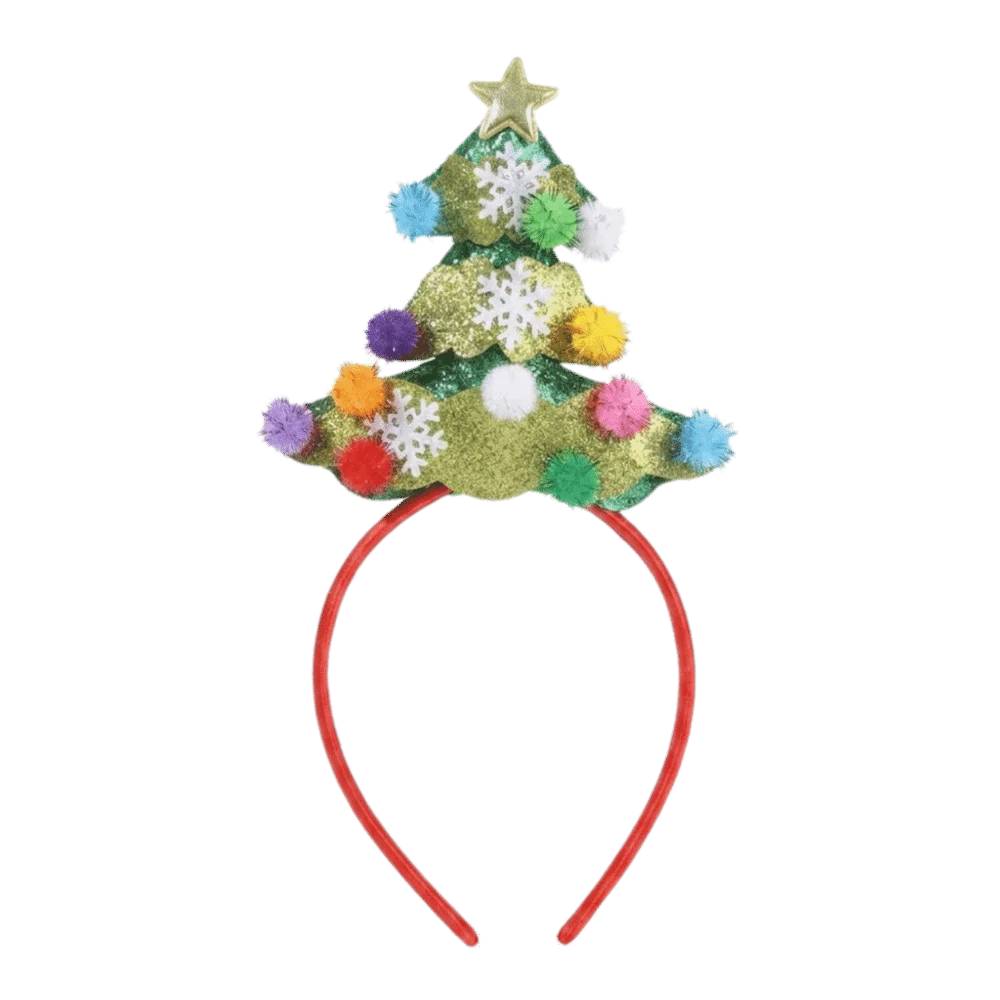 Shiny Christmas Headband Sequin Xmas Hair Hoop Party Accessory Holiday Hair Headband PLUSH Style B