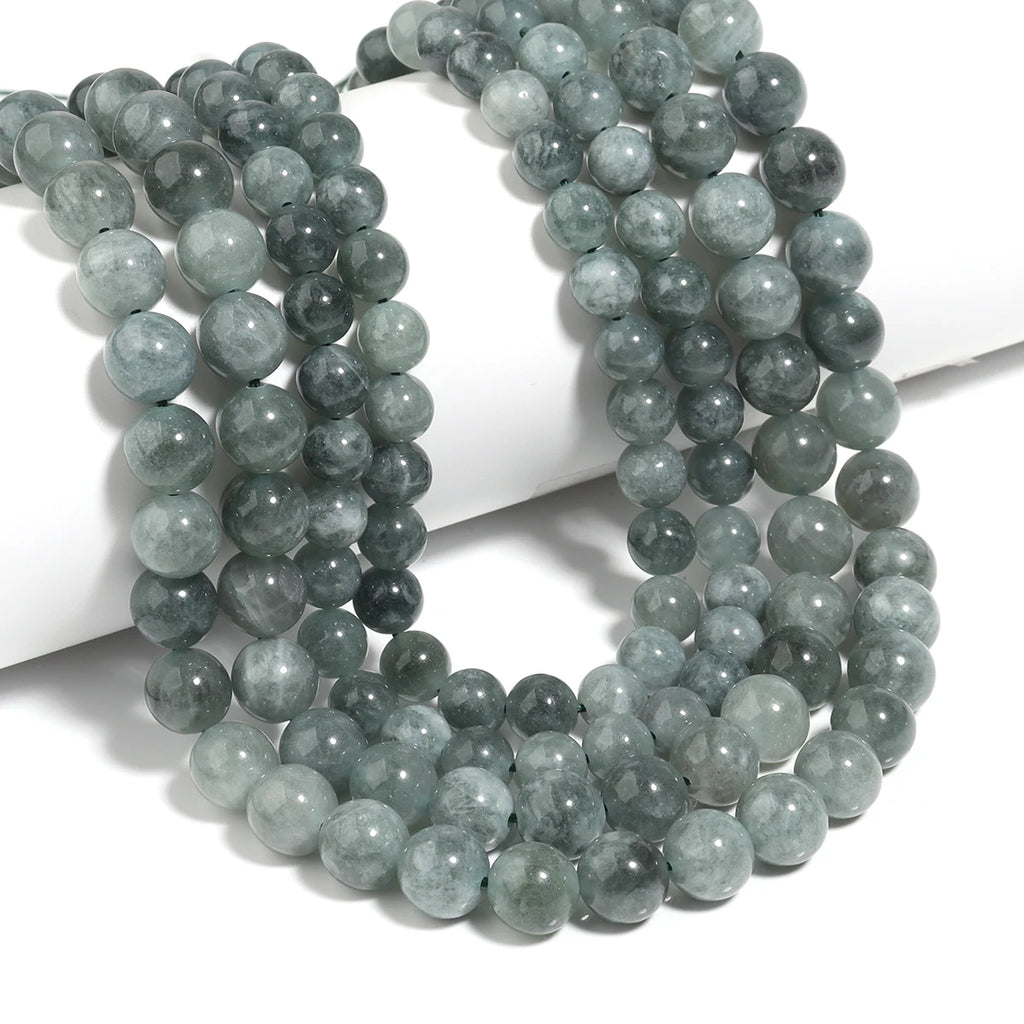 Gray Chalcedony Round Stone Beads 6/8/10mm | DIY Jewelry Stone Spacer Beads PLUSH