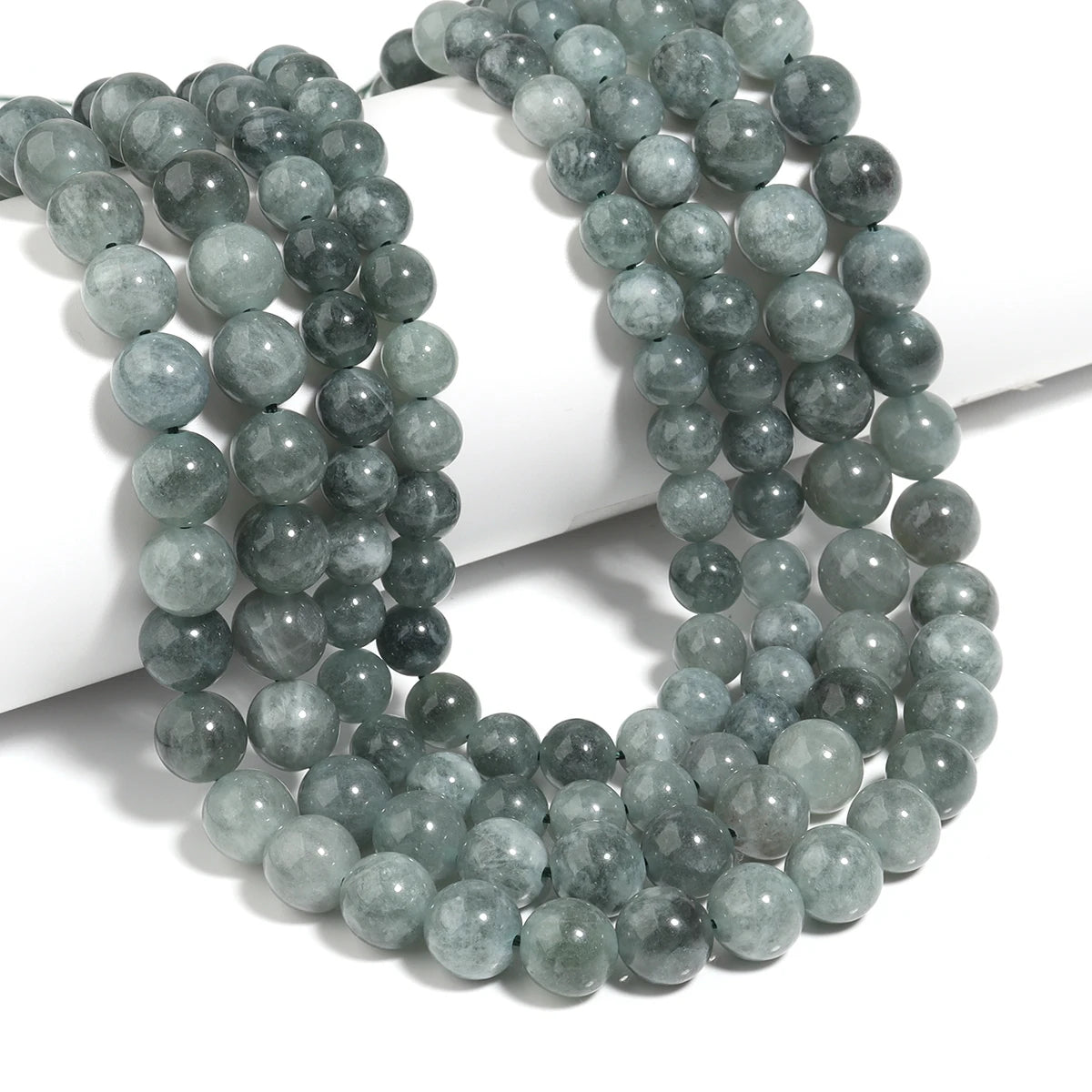 Gray Chalcedony Round Stone Beads 6/8/10mm | DIY Jewelry Stone Spacer Beads PLUSH