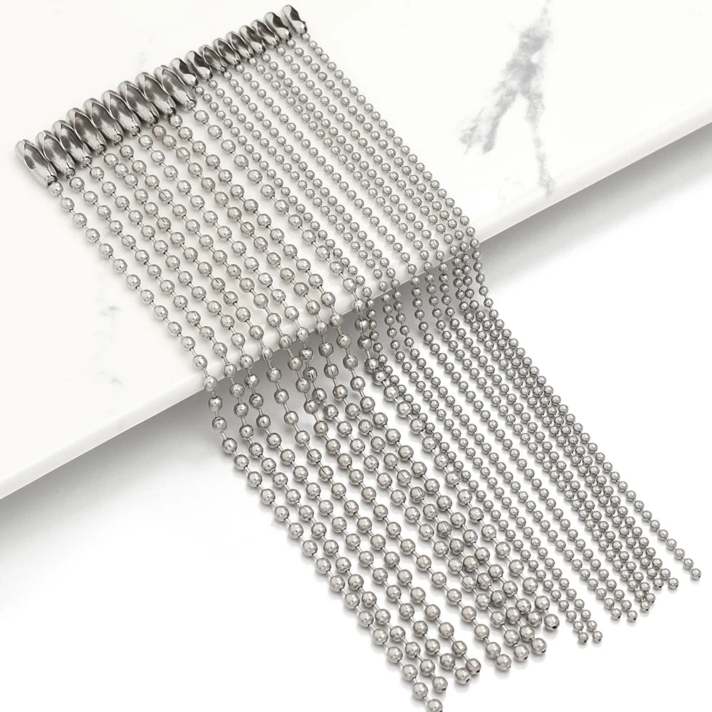 100pcs Rhodium Ball Bead Chains – Keychain & Jewelry Making Jewelry Chain Findings PLUSH