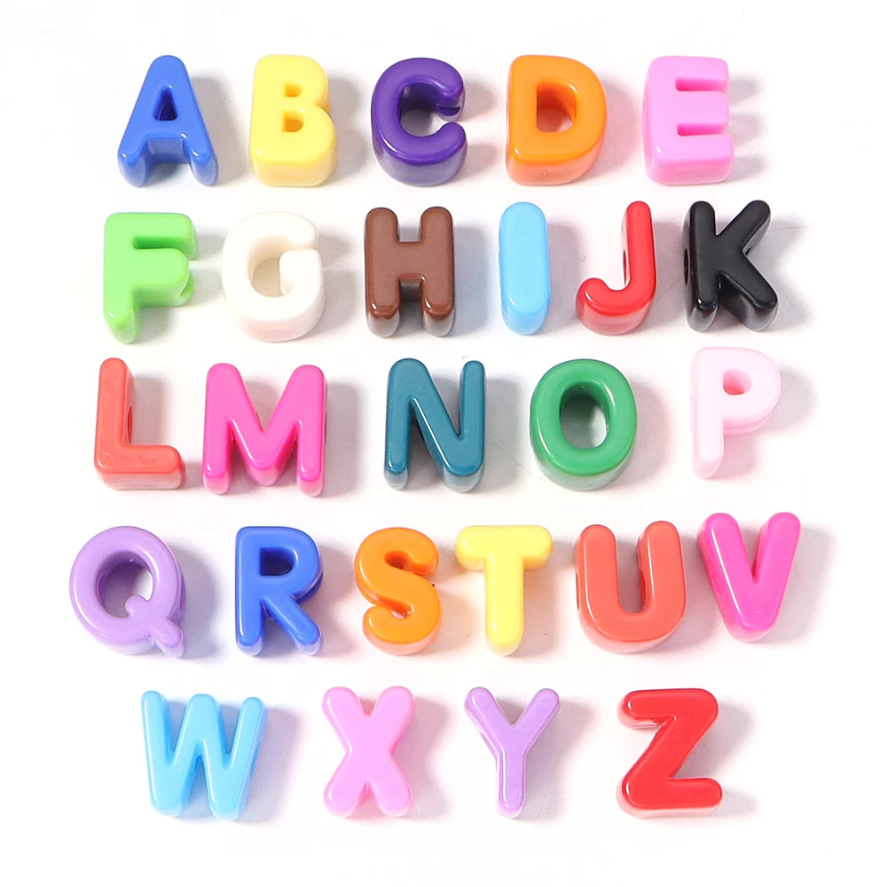 26pcs Alphabet Acrylic Letter Beads – DIY Jewelry & Keychain Acrylic Letter Beads PLUSH