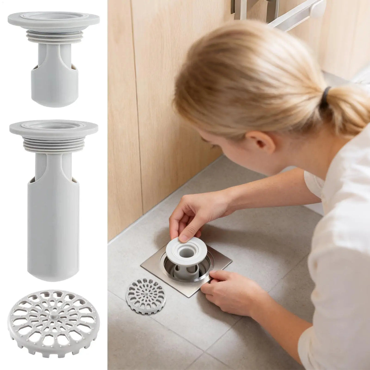Anti-Odor Shower Floor Drain Plug & Hair Filter – ABS Floor Drain Plug PLUSH