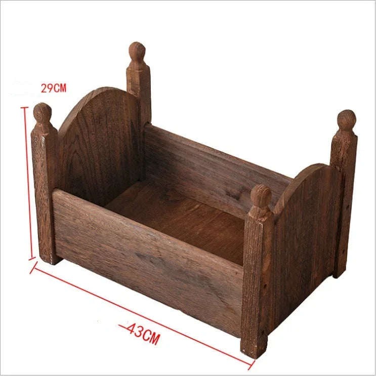 Newborn Wooden Bed Photography Prop – Baby Photo Studio Baby Photography Prop PLUSH brown