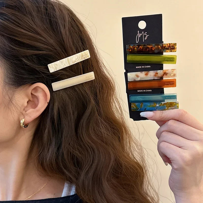 2-Pack Acetate Geometric Hair Clips – Women's Duckbill Barrettes Duckbill Hair Clips PLUSH