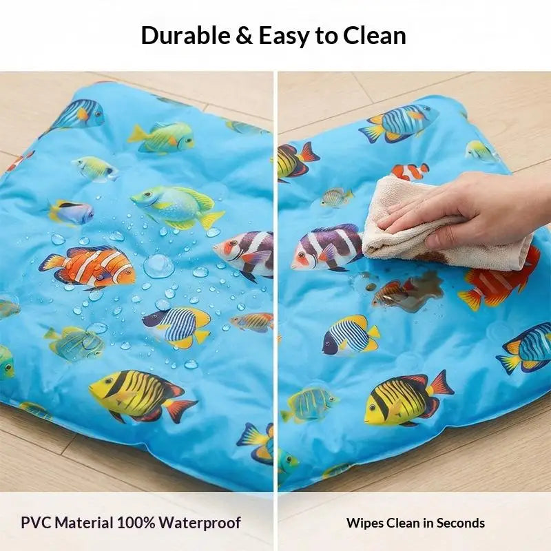 Self-Cooling Gel Mat for Dogs & Cats – Non-Toxic Summer Pad Pet Cooling Mat PLUSH