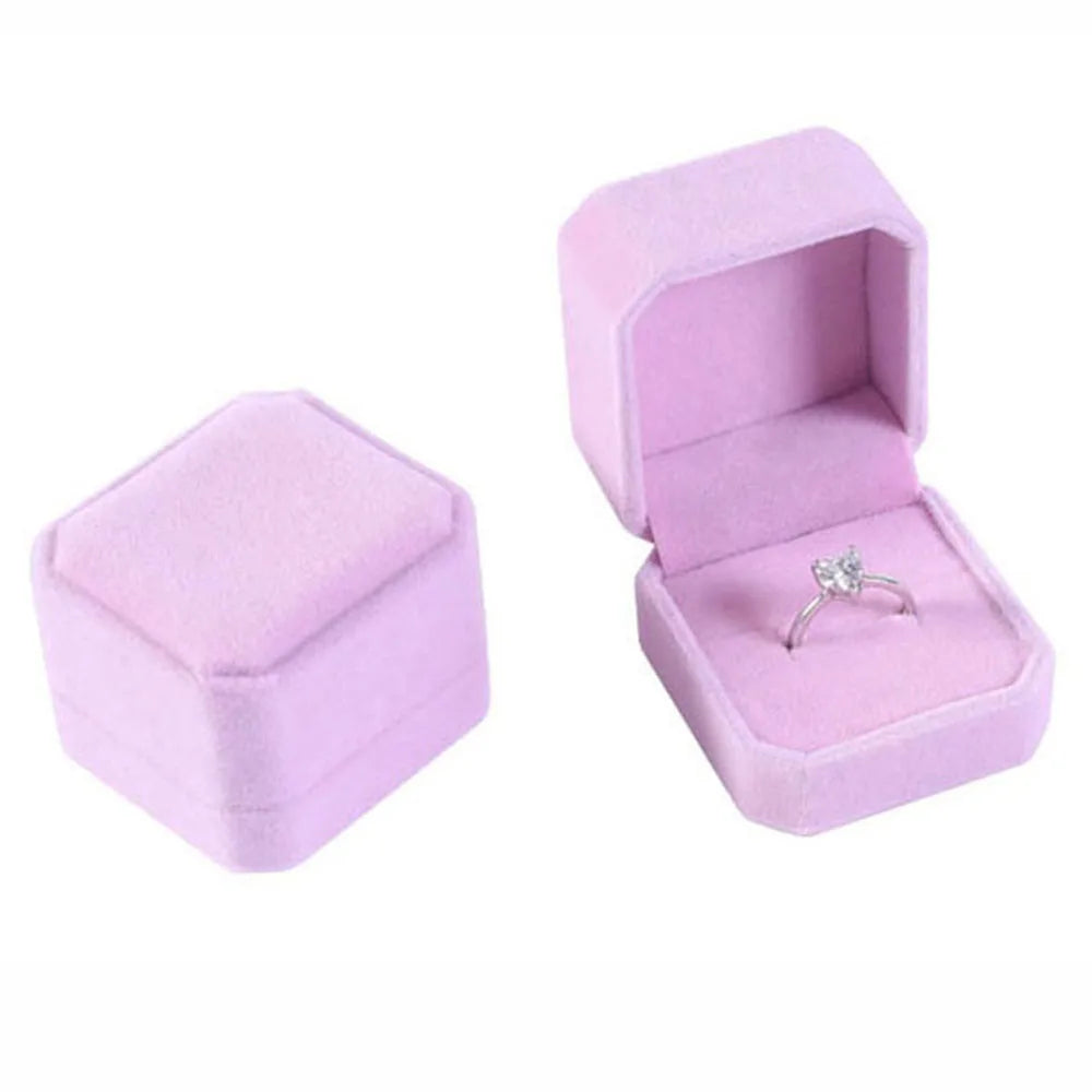 Velvet Jewelry Box – Earring & Ring Storage Display Case Jewelry Display Box PLUSH pink